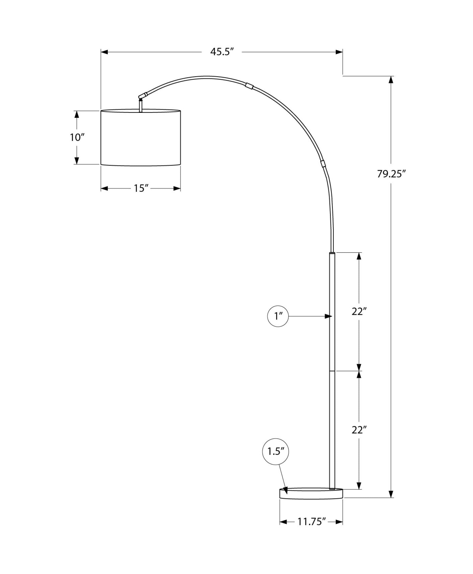 MN-359640    Lighting, 79"h, Floor Lamp, Brass Metal, Beige Shade, Contemporary