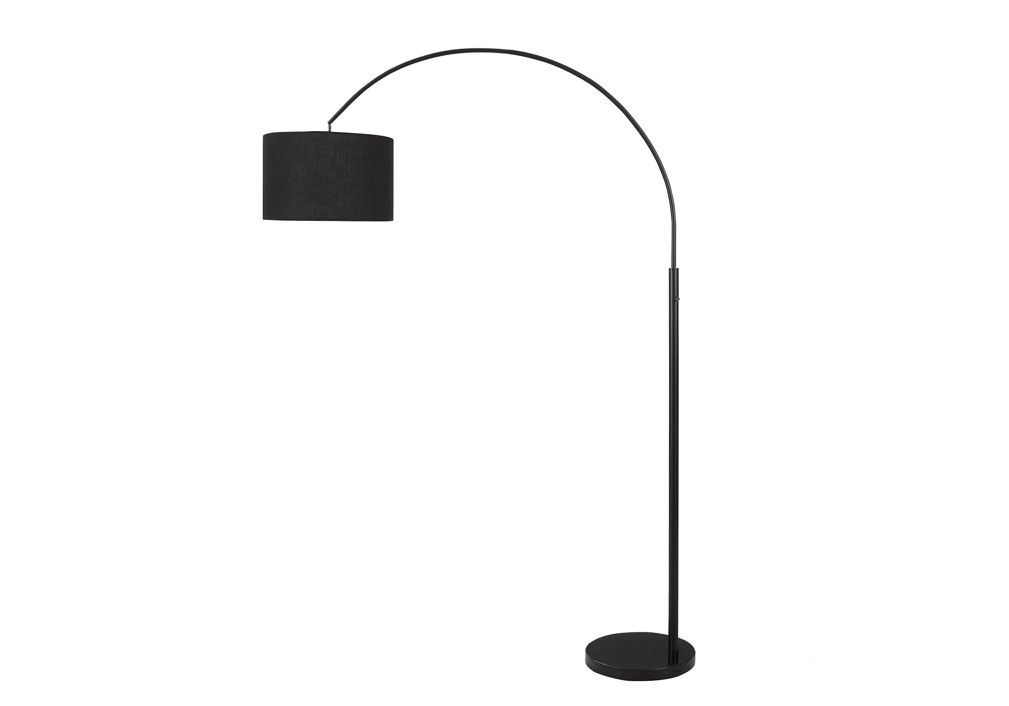 MN-A369641    Lighting, 81"h, Floor Lamp, Black Metal, Black Shade, Contemporary