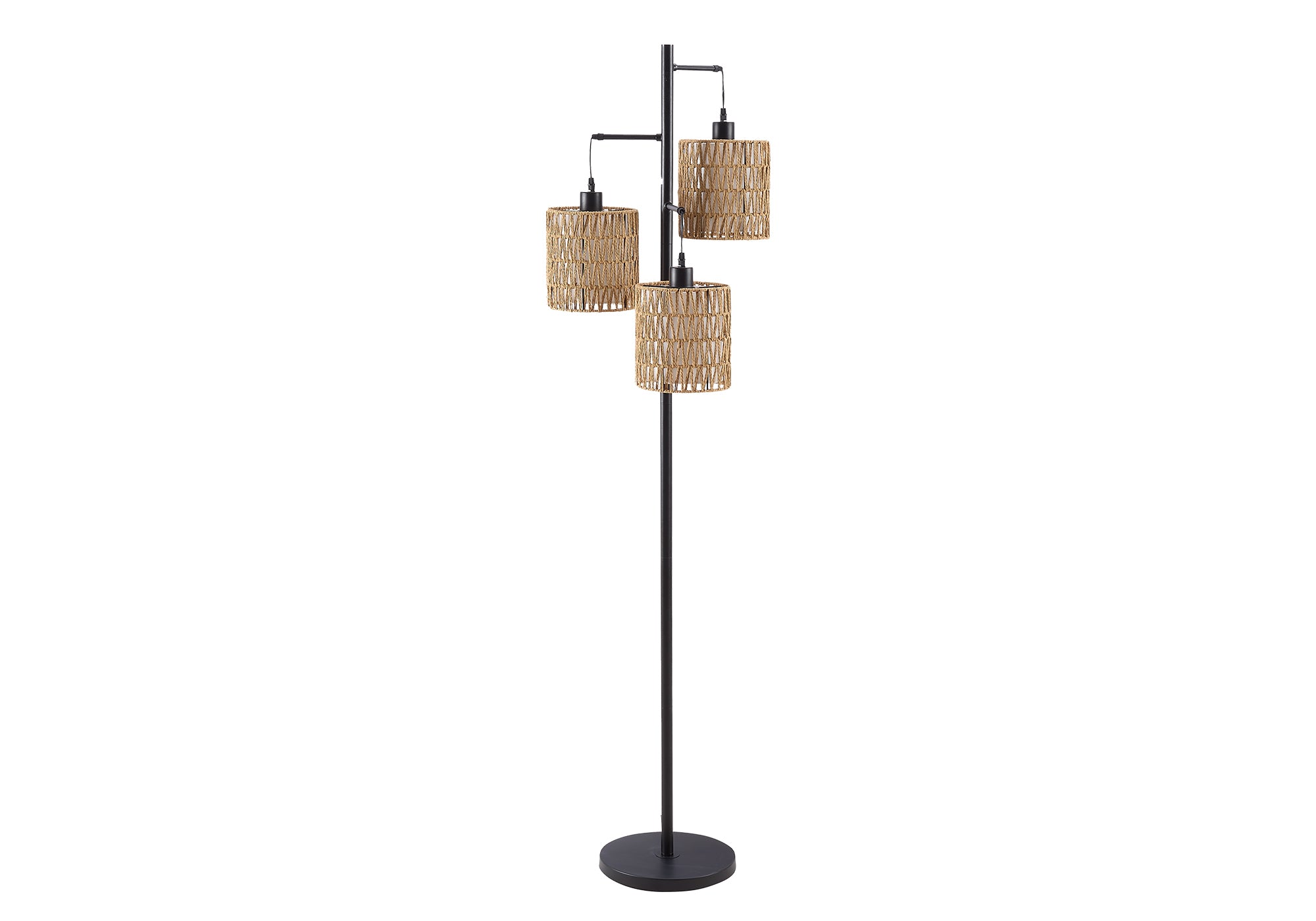 MN-Y469651    Lighting, 73"h, Floor Lamp, Natural Rope, Black Metal, Modern