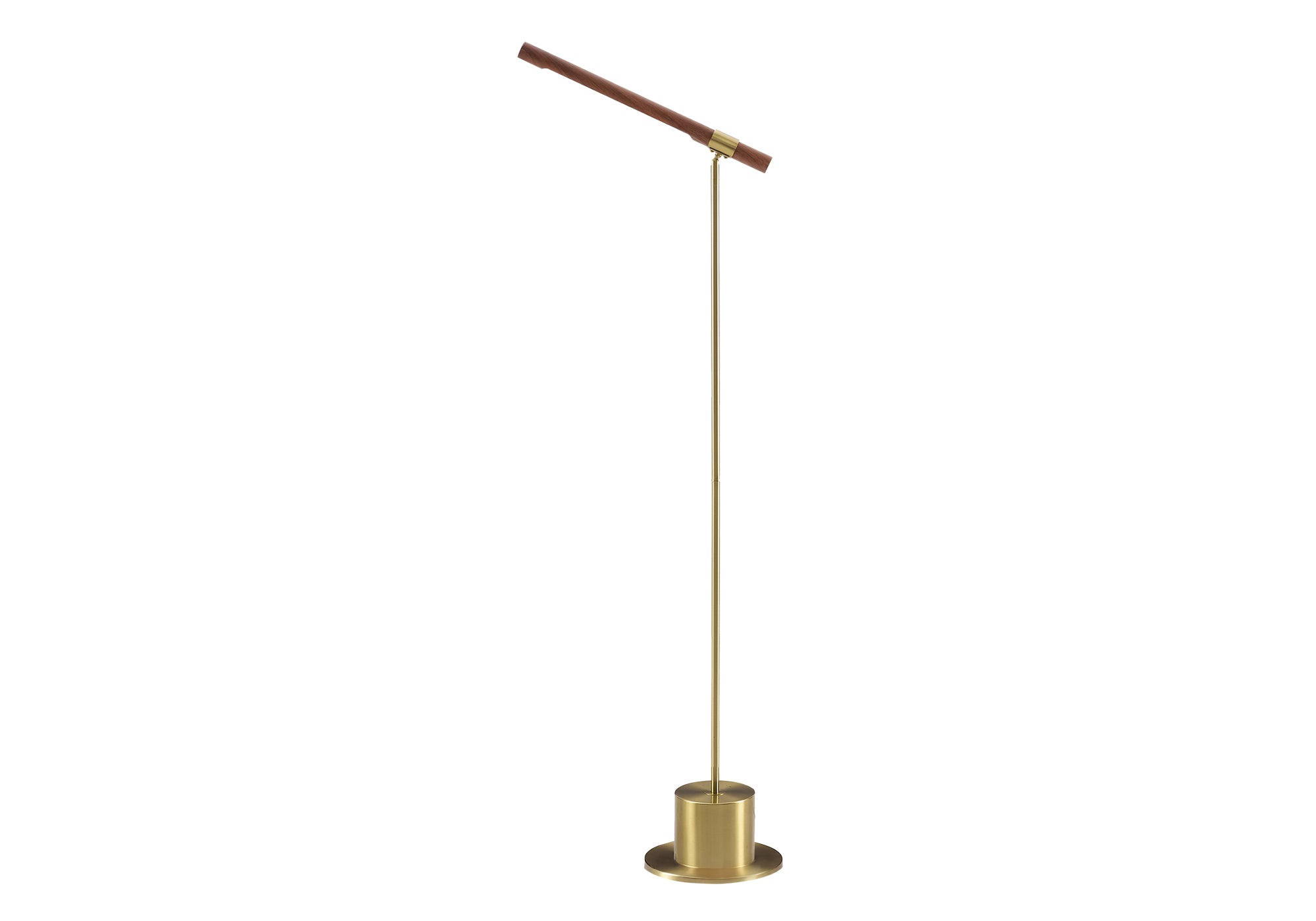 MN-V479652    Lighting, 65"h, Floor Lamp, Brass Metal, Wood-look Shade, Contemporary