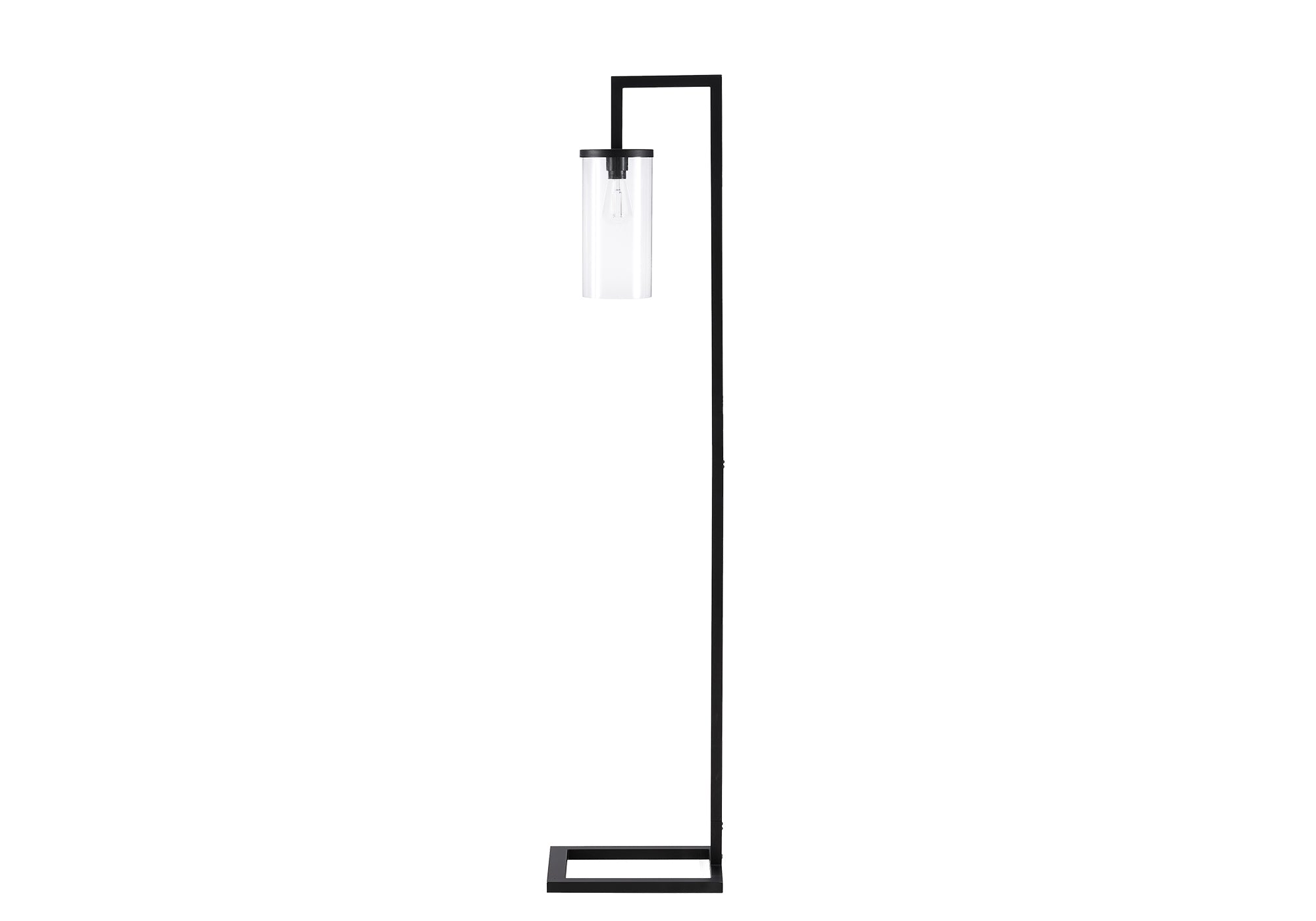 MN-R519656    Lighting, 68"h, Floor Lamp, Black Metal, Glass Shade, Contemporary