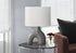 MN-A569660    Lighting, 25"H, Table Lamp, Dark Grey Ceramic, Ivory / Cream Shade, Contemporary, Modern
