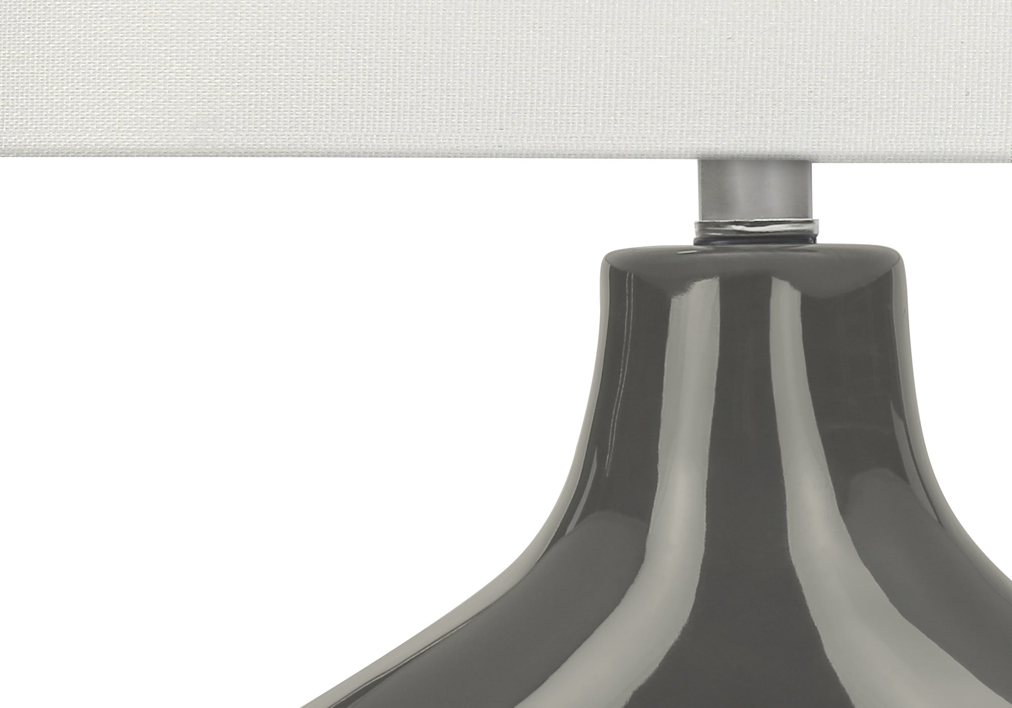 MN-A569660    Lighting, 25"H, Table Lamp, Dark Grey Ceramic, Ivory / Cream Shade, Contemporary, Modern