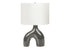 MN-A569660    Lighting, 25"H, Table Lamp, Dark Grey Ceramic, Ivory / Cream Shade, Contemporary, Modern