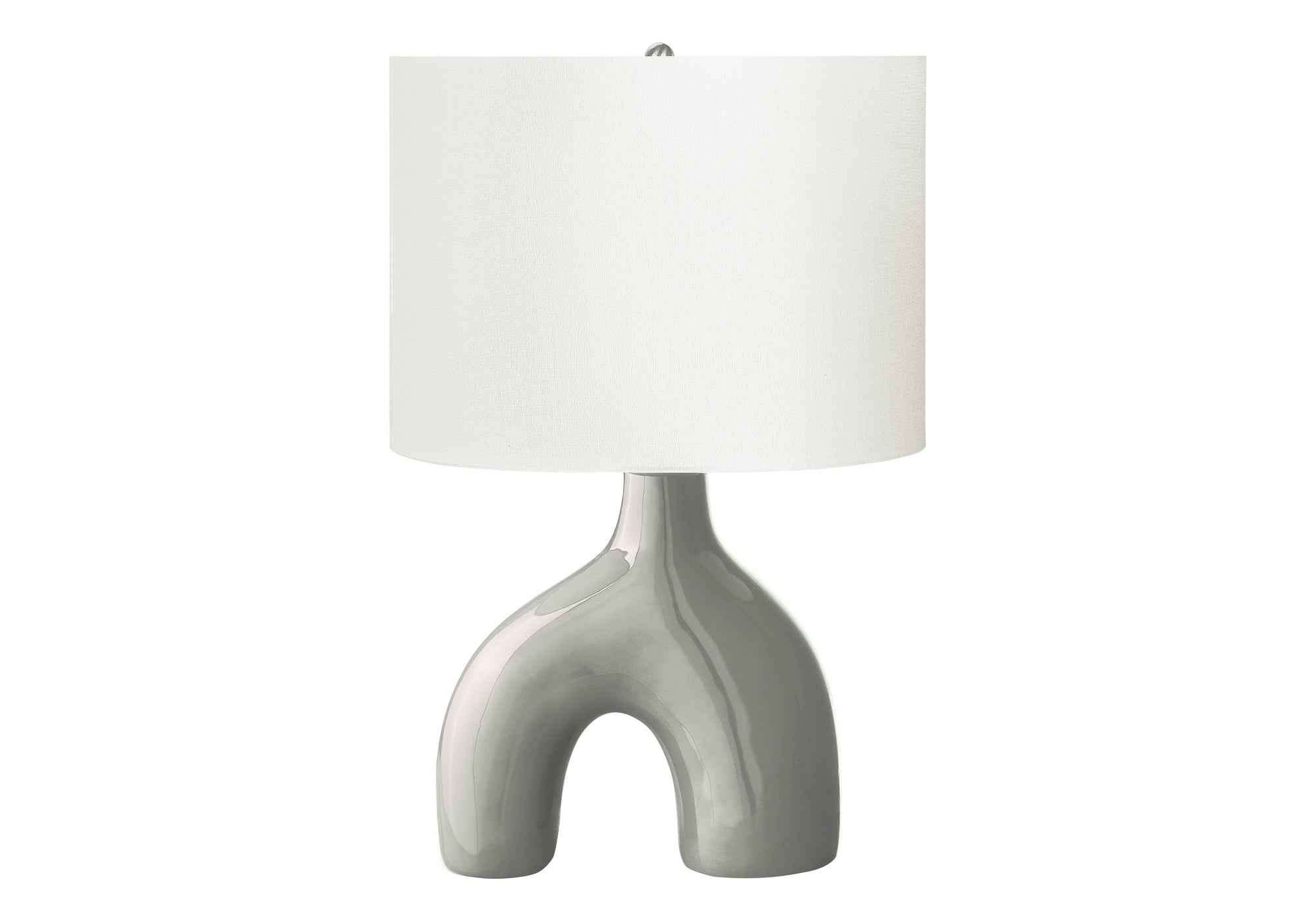 MN-A569661    Lighting, 25"H, Table Lamp, Grey Ceramic, Ivory / Cream Shade, Contemporary, Modern