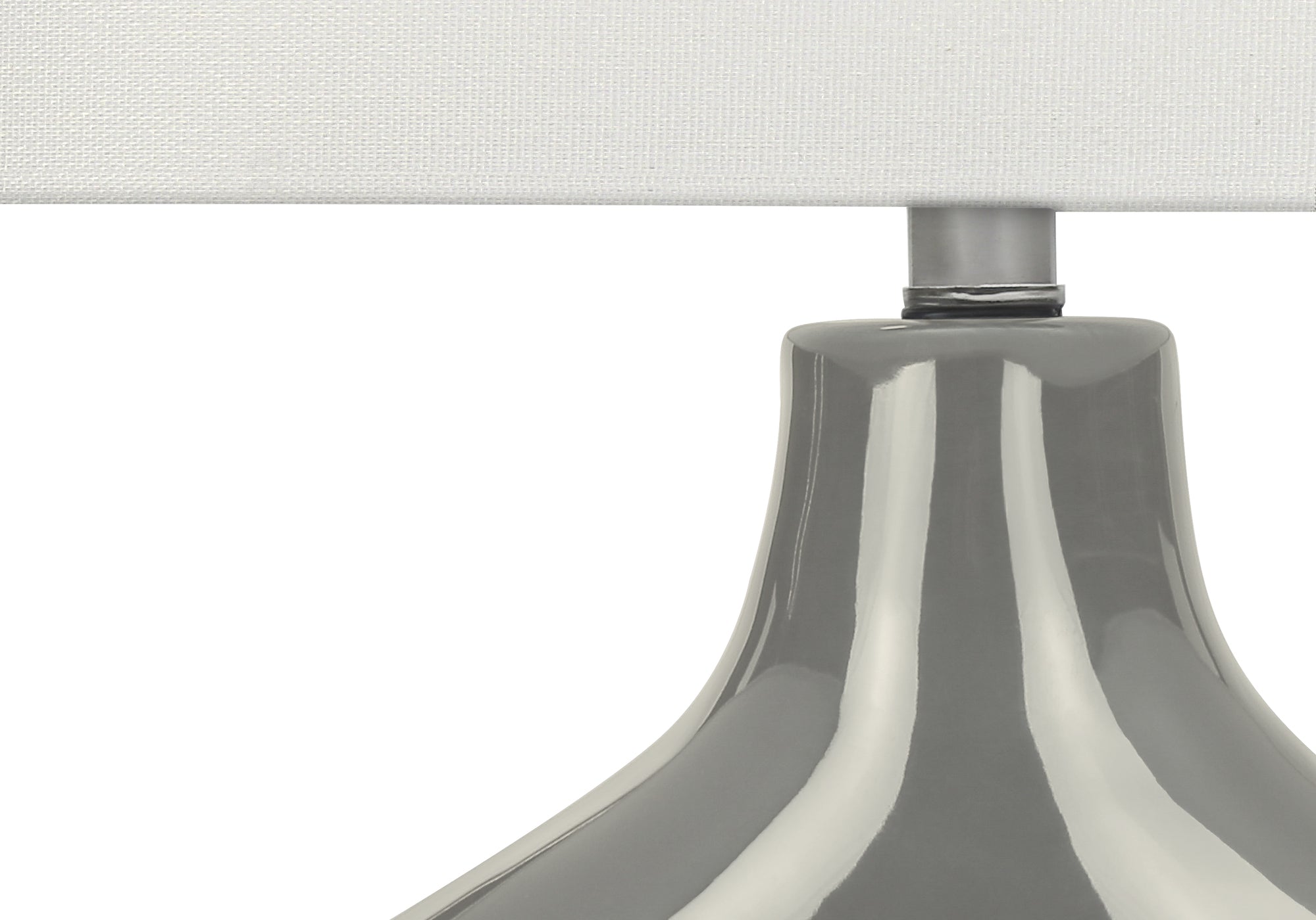 MN-A569661    Lighting, 25"H, Table Lamp, Grey Ceramic, Ivory / Cream Shade, Contemporary, Modern