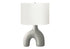 MN-A569661    Lighting, 25"H, Table Lamp, Grey Ceramic, Ivory / Cream Shade, Contemporary, Modern