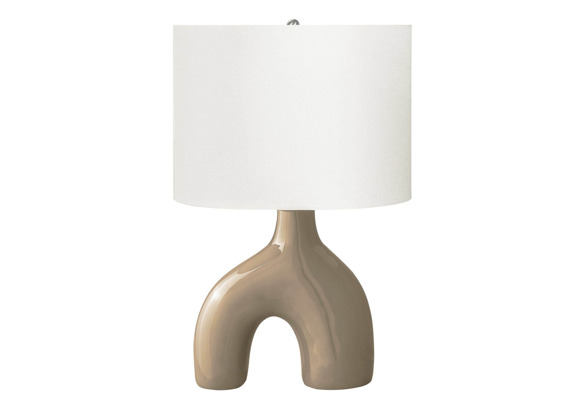 MN-589662    Lighting, 25"H, Table Lamp, Brown Ceramic, Ivory / Cream Shade, Contemporary, Modern