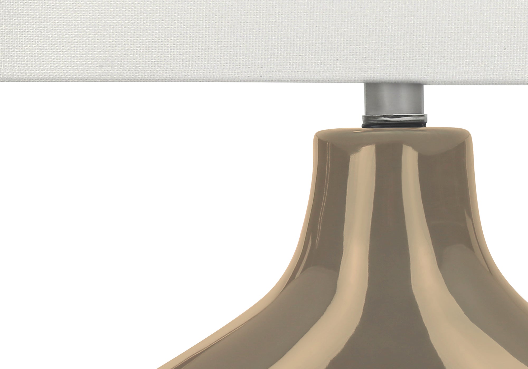 MN-589662    Lighting, 25"H, Table Lamp, Brown Ceramic, Ivory / Cream Shade, Contemporary, Modern