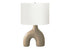 MN-589662    Lighting, 25"H, Table Lamp, Brown Ceramic, Ivory / Cream Shade, Contemporary, Modern