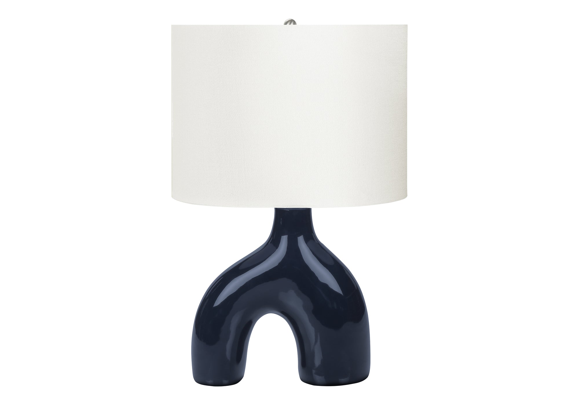 MN-A569663    Lighting, 25"H, Table Lamp, Blue Ceramic, Ivory / Cream Shade, Contemporary, Modern