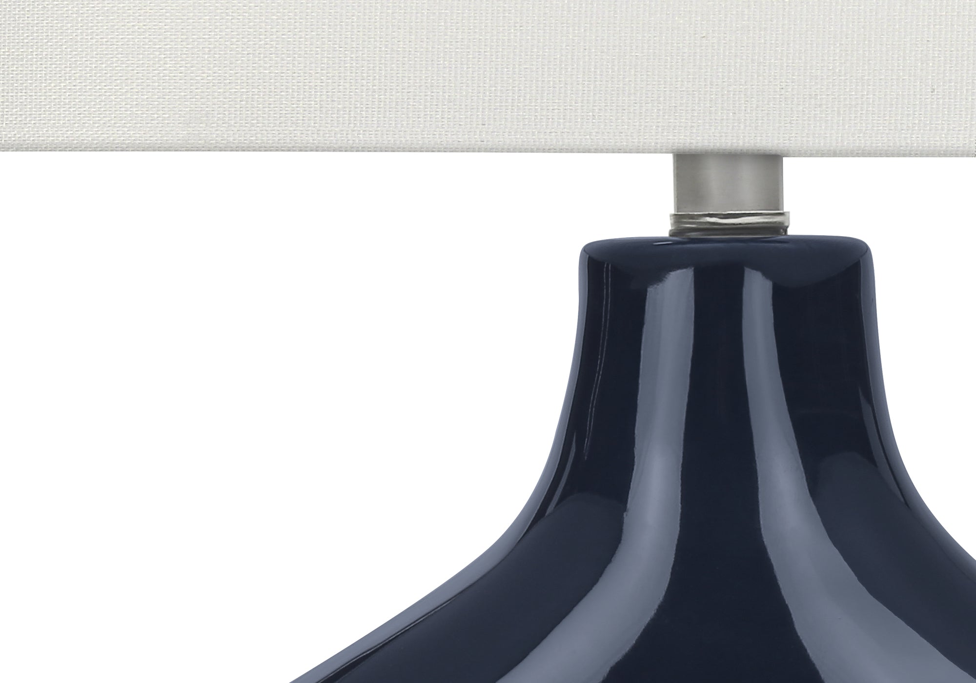 MN-A569663    Lighting, 25"H, Table Lamp, Blue Ceramic, Ivory / Cream Shade, Contemporary, Modern