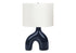 MN-A569663    Lighting, 25"H, Table Lamp, Blue Ceramic, Ivory / Cream Shade, Contemporary, Modern