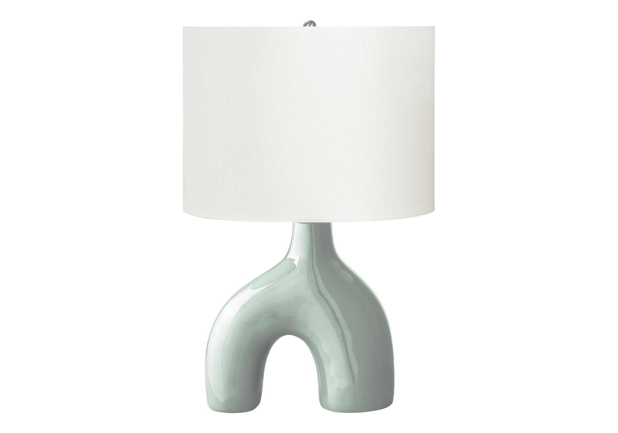 MN-A569664    Lighting, 25"H, Table Lamp, Green Ceramic, Ivory / Cream Shade, Contemporary, Modern