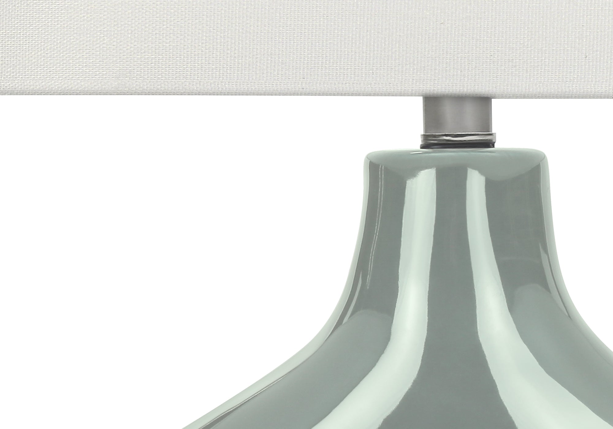 MN-A569664    Lighting, 25"H, Table Lamp, Green Ceramic, Ivory / Cream Shade, Contemporary, Modern