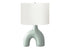 MN-A569664    Lighting, 25"H, Table Lamp, Green Ceramic, Ivory / Cream Shade, Contemporary, Modern