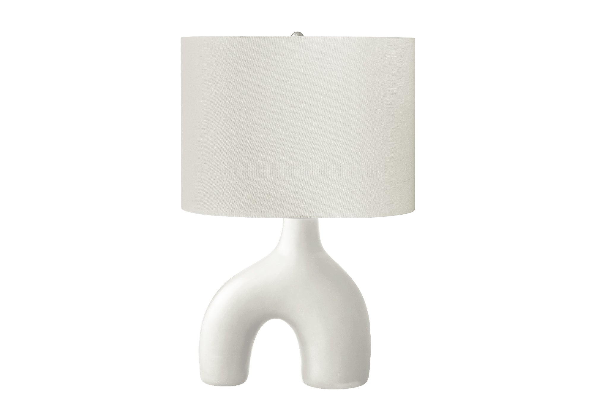 MN-A569665    Lighting, 25"H, Table Lamp, White Ceramic, Ivory / Cream Shade, Contemporary, Modern