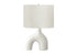 MN-A569665    Lighting, 25"H, Table Lamp, White Ceramic, Ivory / Cream Shade, Contemporary, Modern