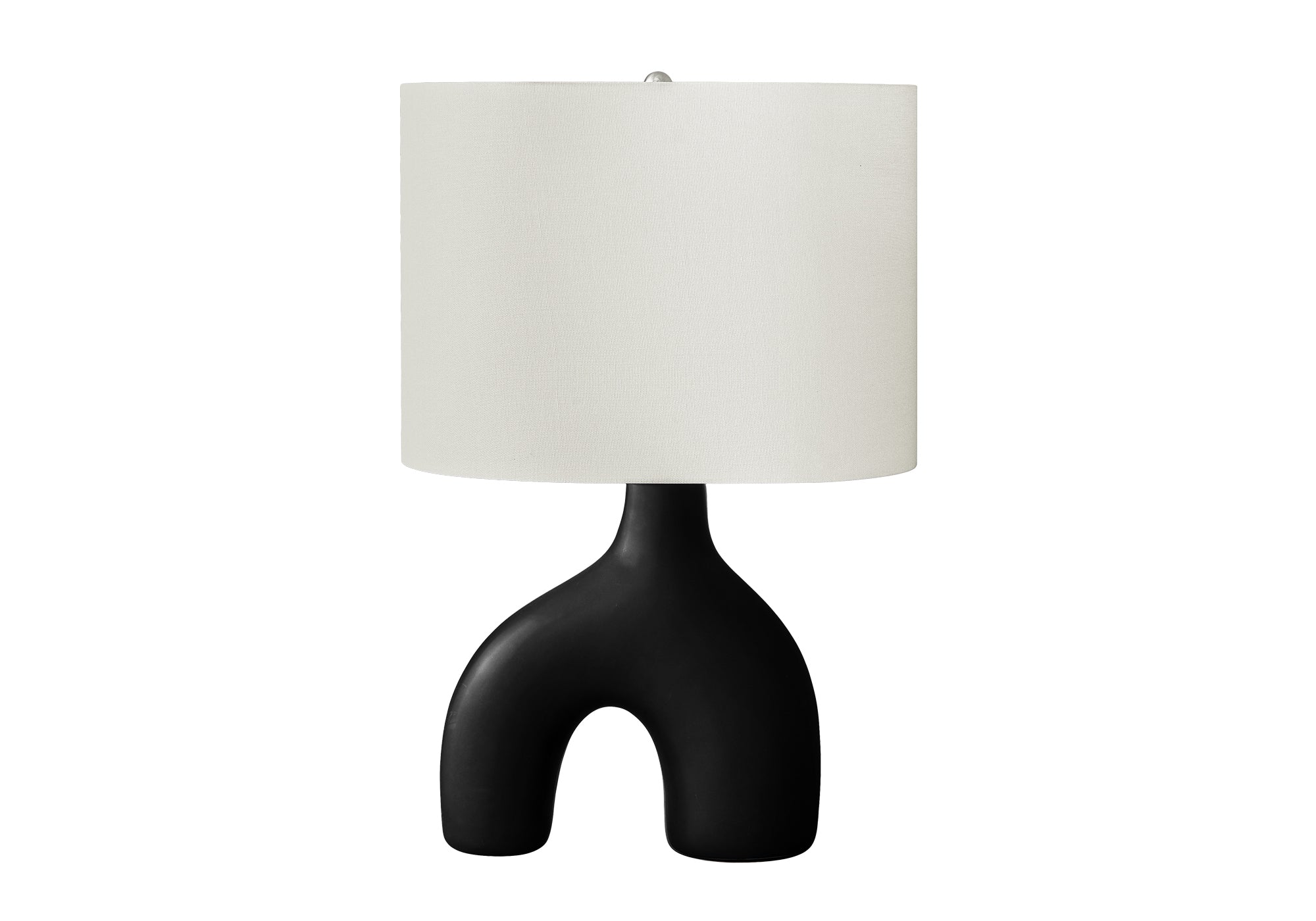 MN-A569666    Lighting, 25"H, Table Lamp, Black Ceramic, Ivory / Cream Shade, Contemporary, Modern