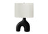 MN-A569666    Lighting, 25"H, Table Lamp, Black Ceramic, Ivory / Cream Shade, Contemporary, Modern
