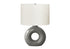 MN-U639667    Lighting, 24"H, Table Lamp, Dark Grey Ceramic, Ivory / Cream Shade, Contemporary