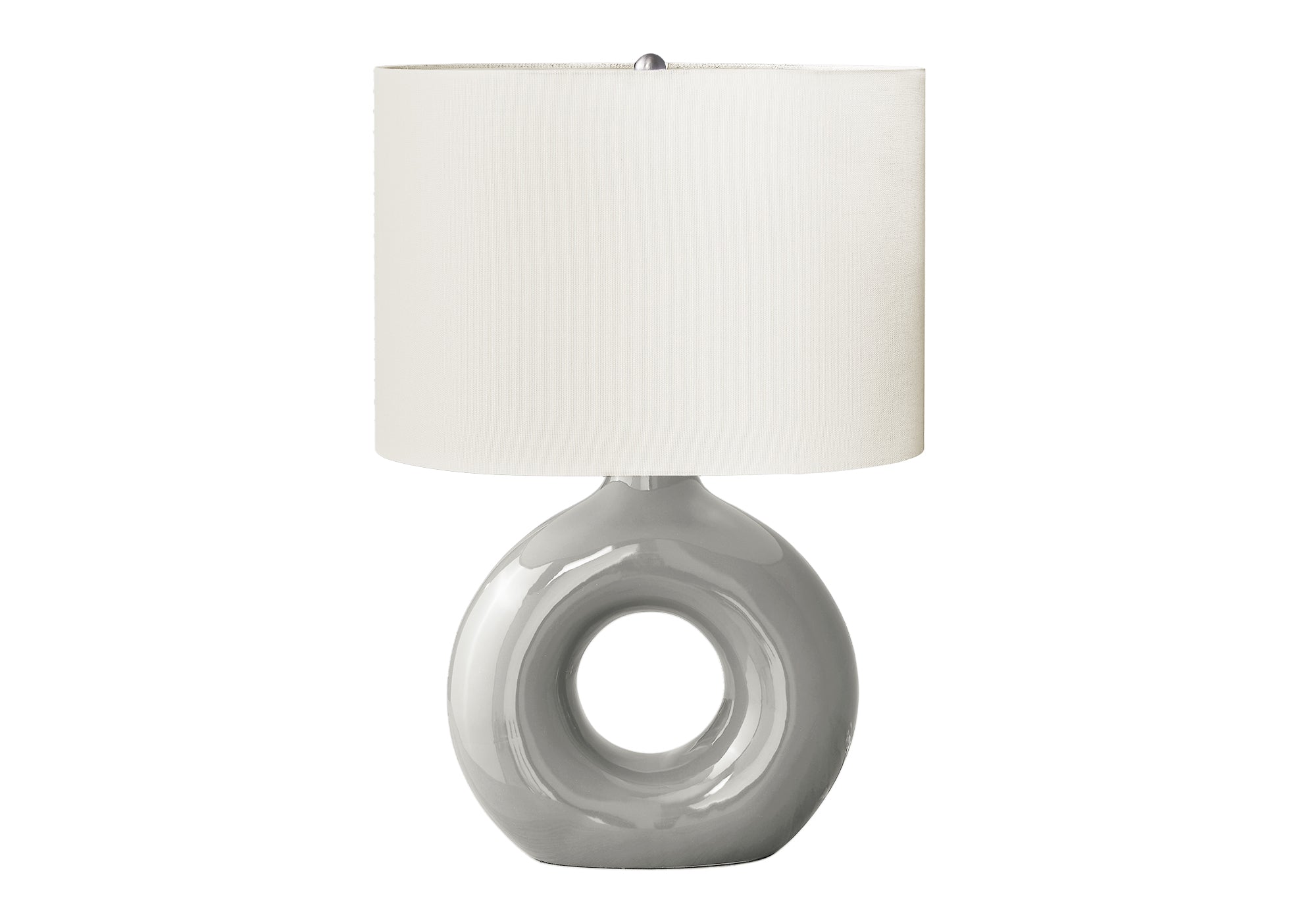 MN-U639668    Lighting, 24"H, Table Lamp, Grey Ceramic, Ivory / Cream Shade, Contemporary, Modern