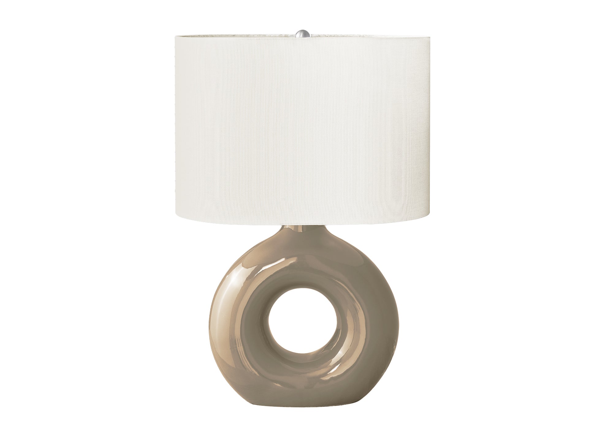 MN-659669    Lighting, 24"H, Table Lamp, Brown Ceramic, Ivory / Cream Shade, Contemporary, Modern