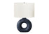 MN-U639670    Lighting, 24"H, Table Lamp, Blue Ceramic, Ivory / Cream Shade, Contemporary, Modern