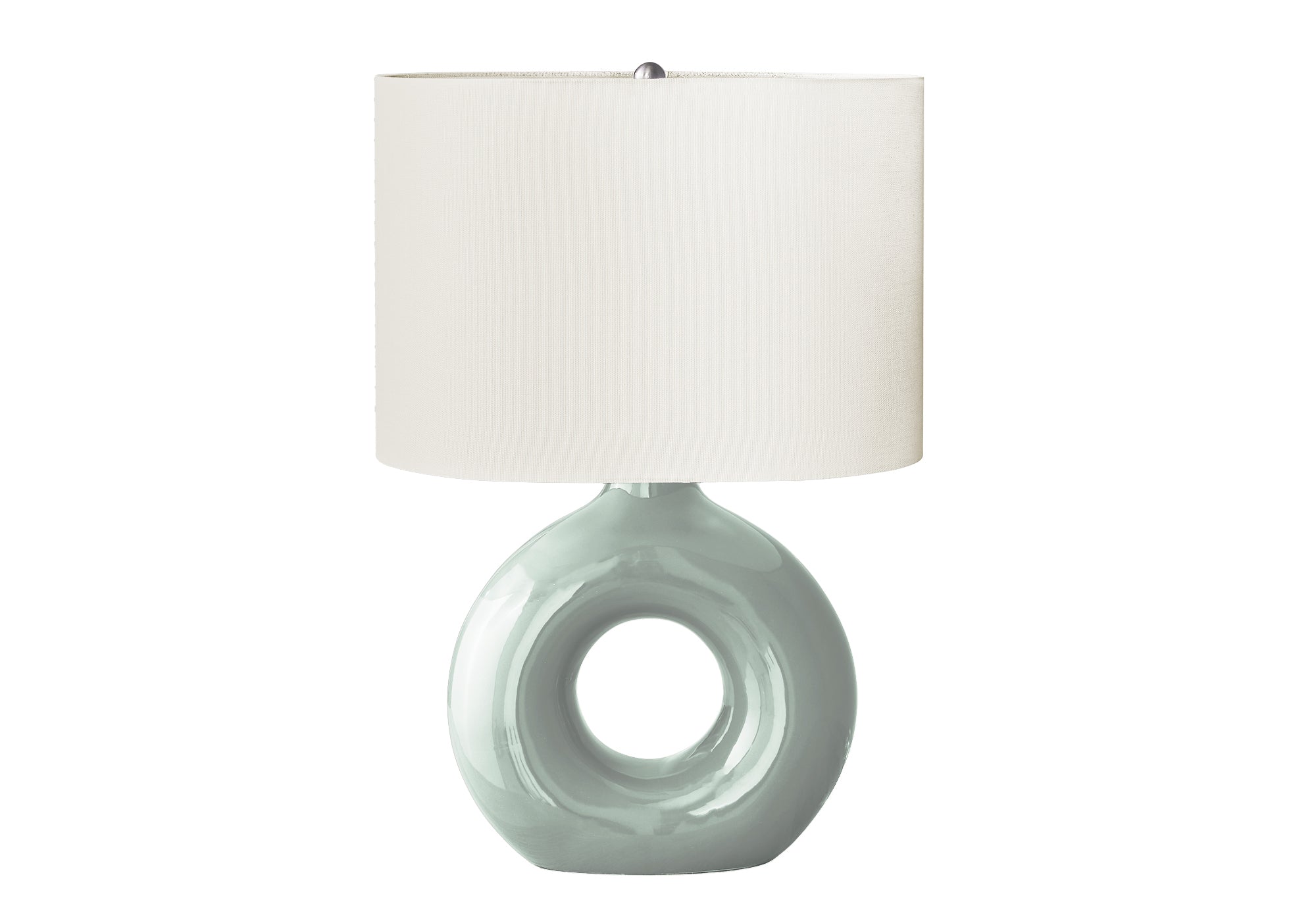 MN-U639671    Lighting, 24"H, Table Lamp, Green Ceramic, Ivory / Cream Shade, Contemporary, Modern
