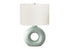 MN-U639671    Lighting, 24"H, Table Lamp, Green Ceramic, Ivory / Cream Shade, Contemporary, Modern