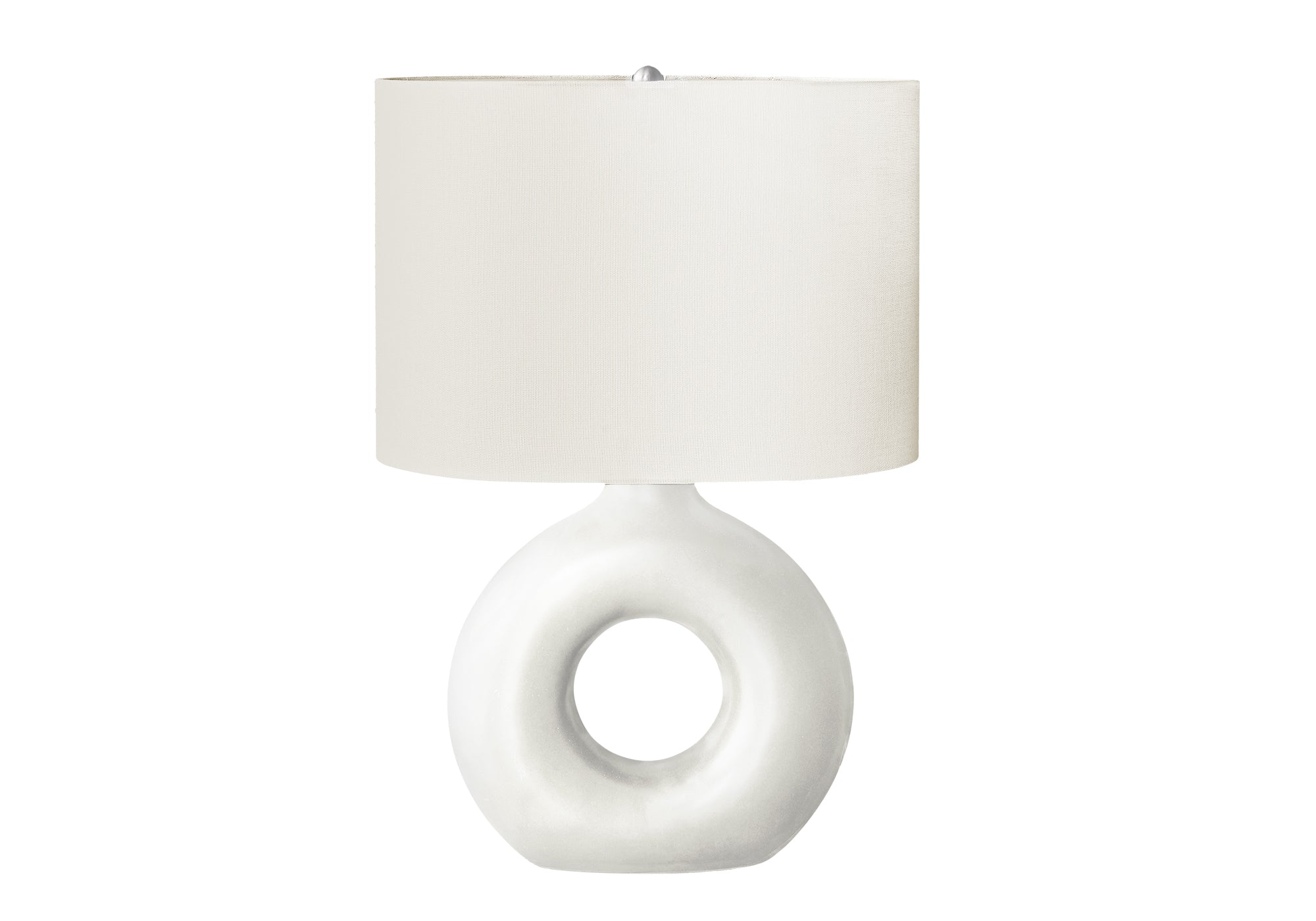 MN-U639672    Lighting, 24"H, Table Lamp, White Ceramic, Ivory / Cream Shade, Contemporary, Modern