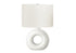 MN-U639672    Lighting, 24"H, Table Lamp, White Ceramic, Ivory / Cream Shade, Contemporary, Modern