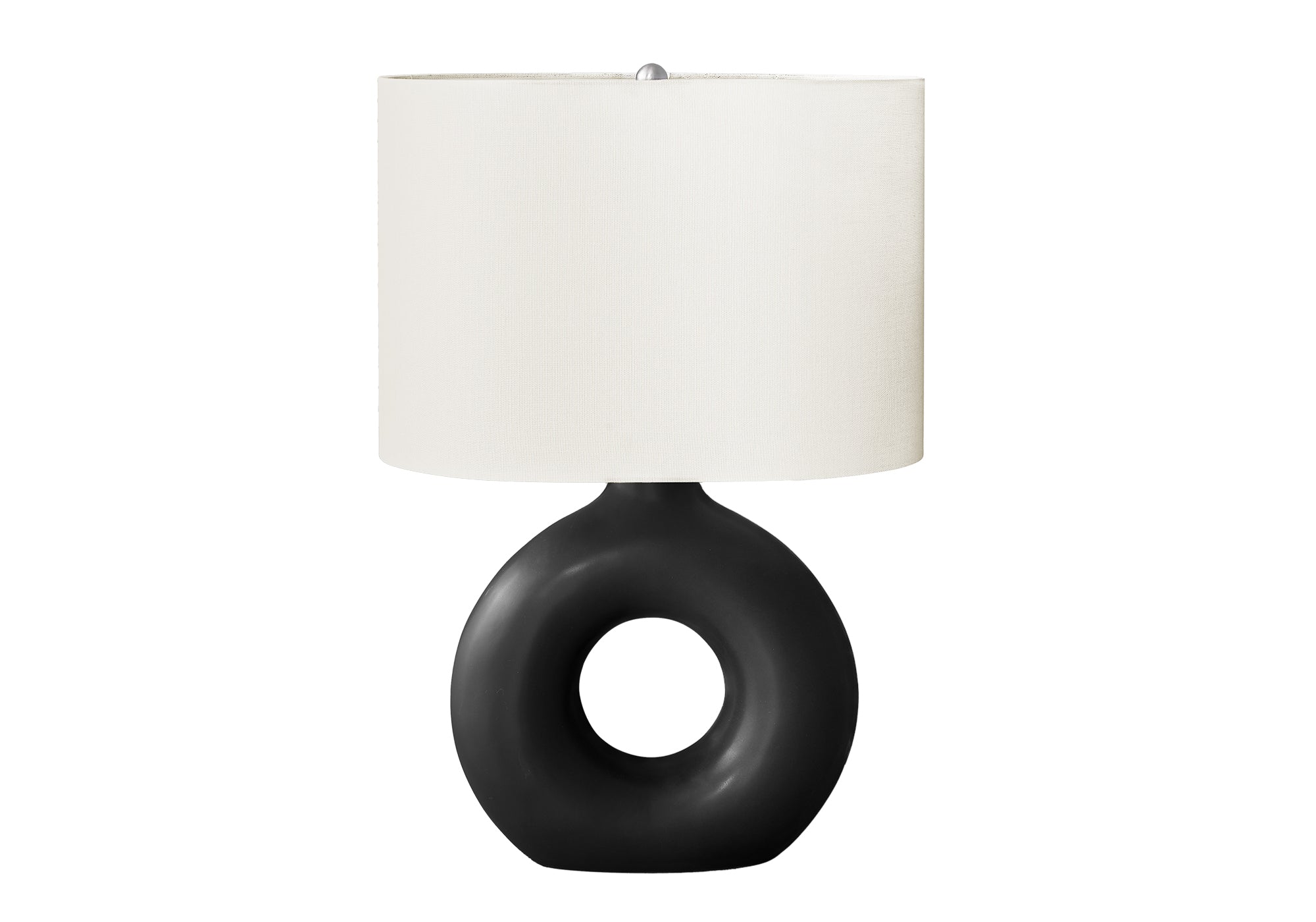 MN-U639673    Lighting, 24"H, Table Lamp, Black Ceramic, Ivory / Cream Shade, Contemporary, Modern