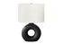 MN-U639673    Lighting, 24"H, Table Lamp, Black Ceramic, Ivory / Cream Shade, Contemporary, Modern