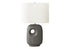 MN-U709674    Lighting, 26"H, Table Lamp, Dark Grey Ceramic, Ivory / Cream Shade, Contemporary