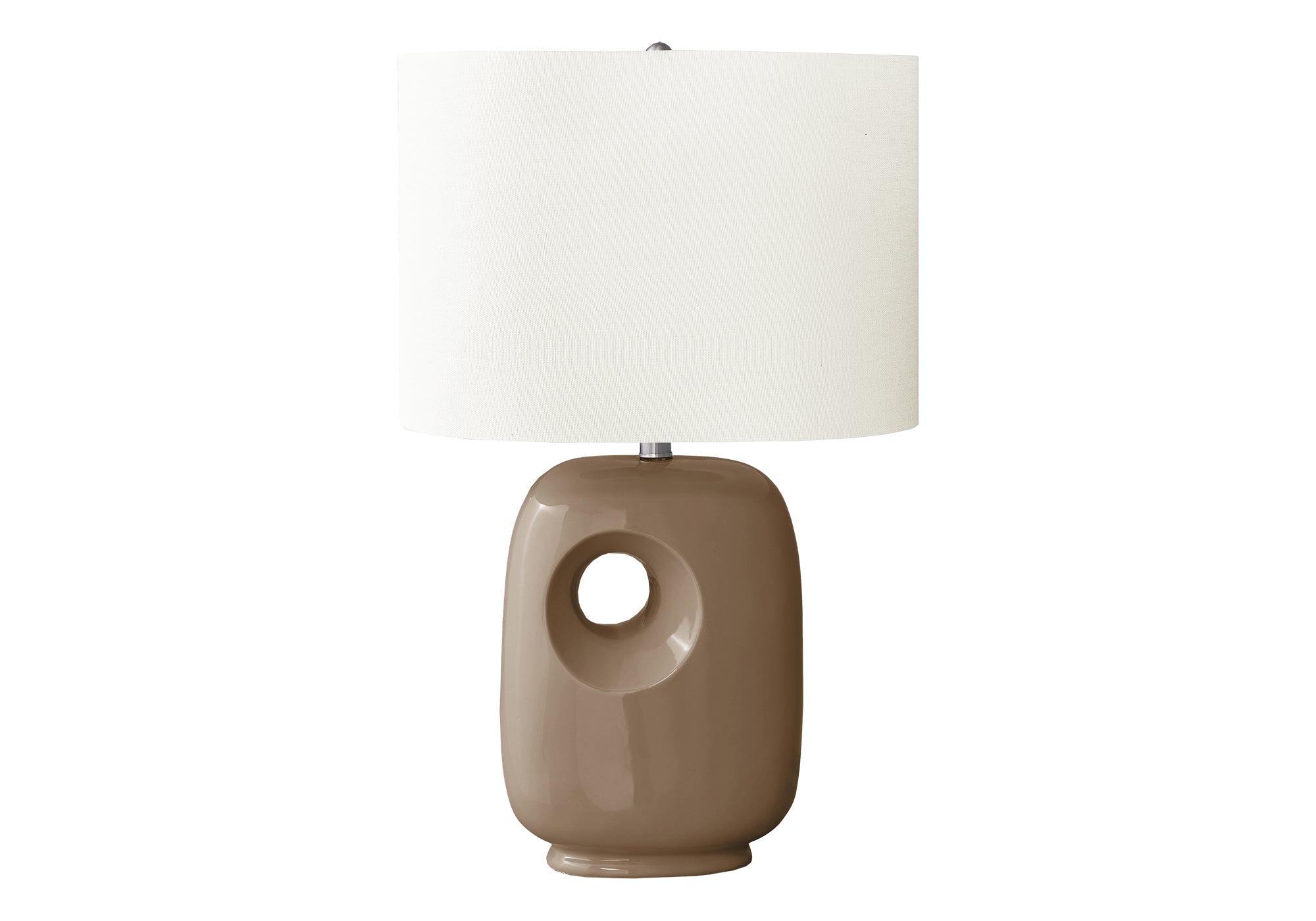 MN-729676    Lighting, 26"H, Table Lamp, Brown Ceramic, Ivory / Cream Shade, Contemporary, Modern