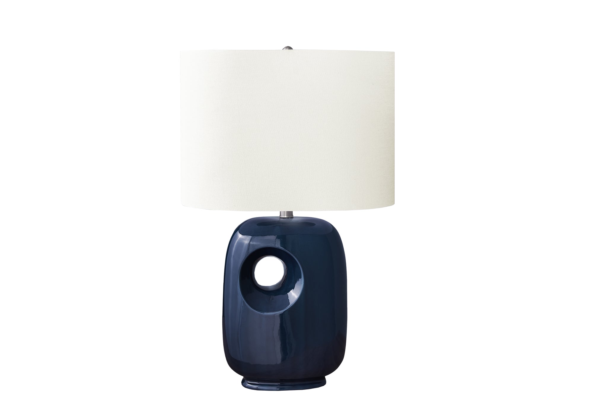 MN-U709677    Lighting, 26"H, Table Lamp, Blue Ceramic, Ivory / Cream Shade, Contemporary, Modern