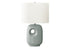 MN-U709678    Lighting, 26"H, Table Lamp, Green Ceramic, Ivory / Cream Shade, Contemporary, Modern