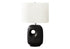 MN-769680    Lighting, 26"H, Table Lamp, Black Ceramic, Ivory / Cream Shade, Contemporary, Modern