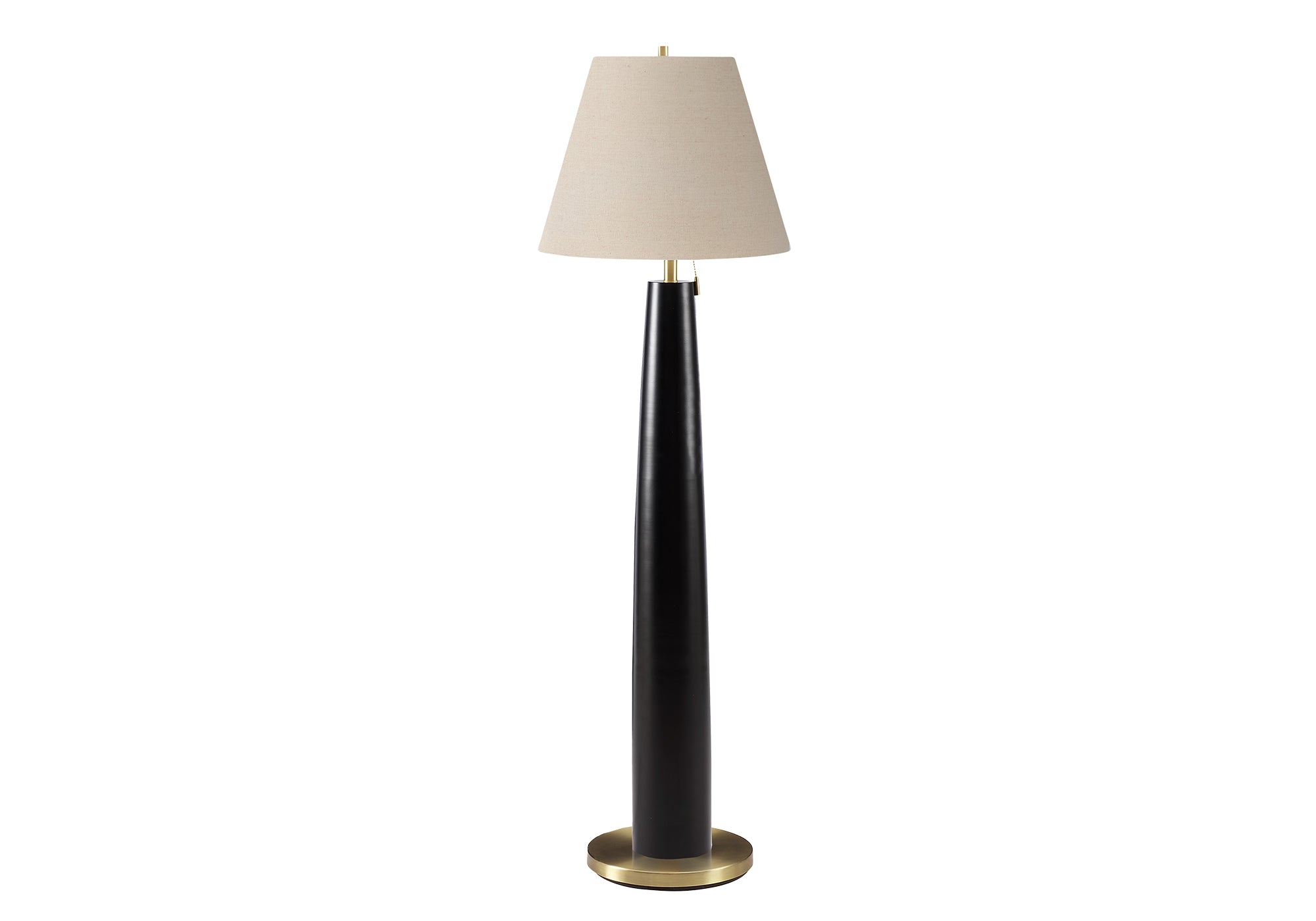 MN-789683    Lighting, 62"h, Floor Lamp, Black Metal, Beige Shade, Contemporary