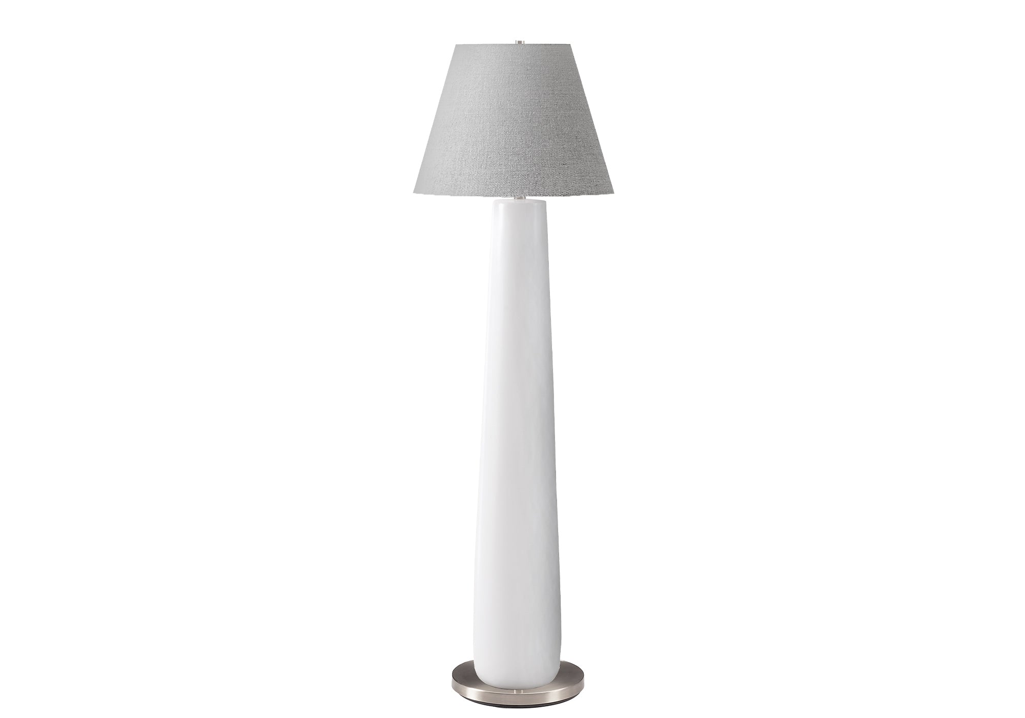 MN-T799684    Lighting, 61"h, Floor Lamp, White Resin, Grey Shade, Contemporary