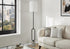MN-429686    Lighting, 64"h, Floor Lamp, Black Metal, Ivory / Cream Shade, Contemporary