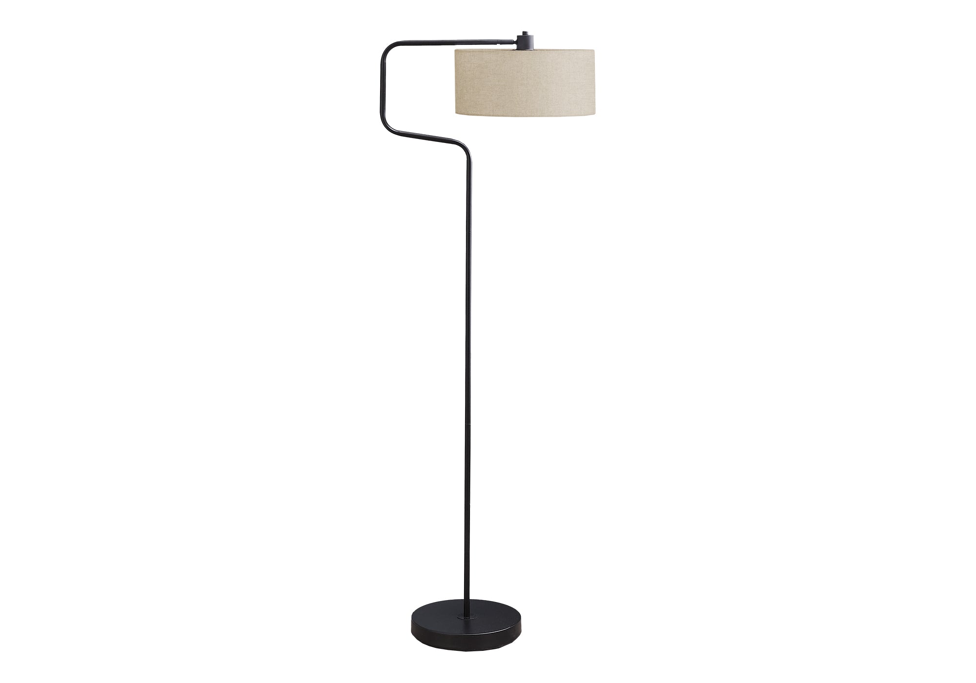 MN-779690    Lighting, 61"H, Floor Lamp, Black Metal, Beige Shade, Contemporary, Modern