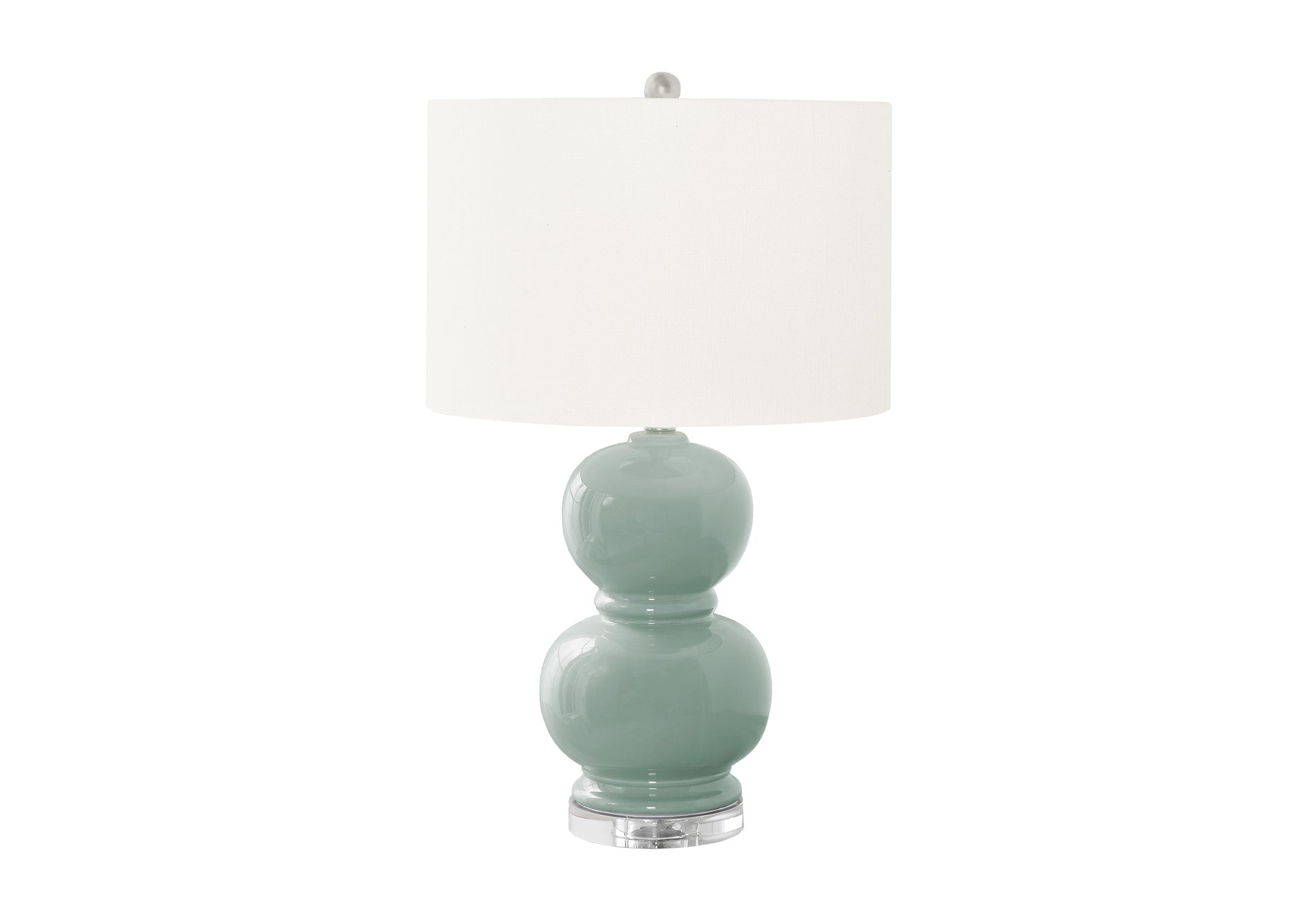 MN-329743    Lighting, 25"H, Table Lamp, Blue Ceramic, Ivory / Cream Shade, Contemporary, Modern