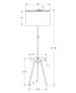 MN-B539745    Lighting, Floor Lamp, 63"H, Black Metal, Ivory / Cream Shade, Contemporary