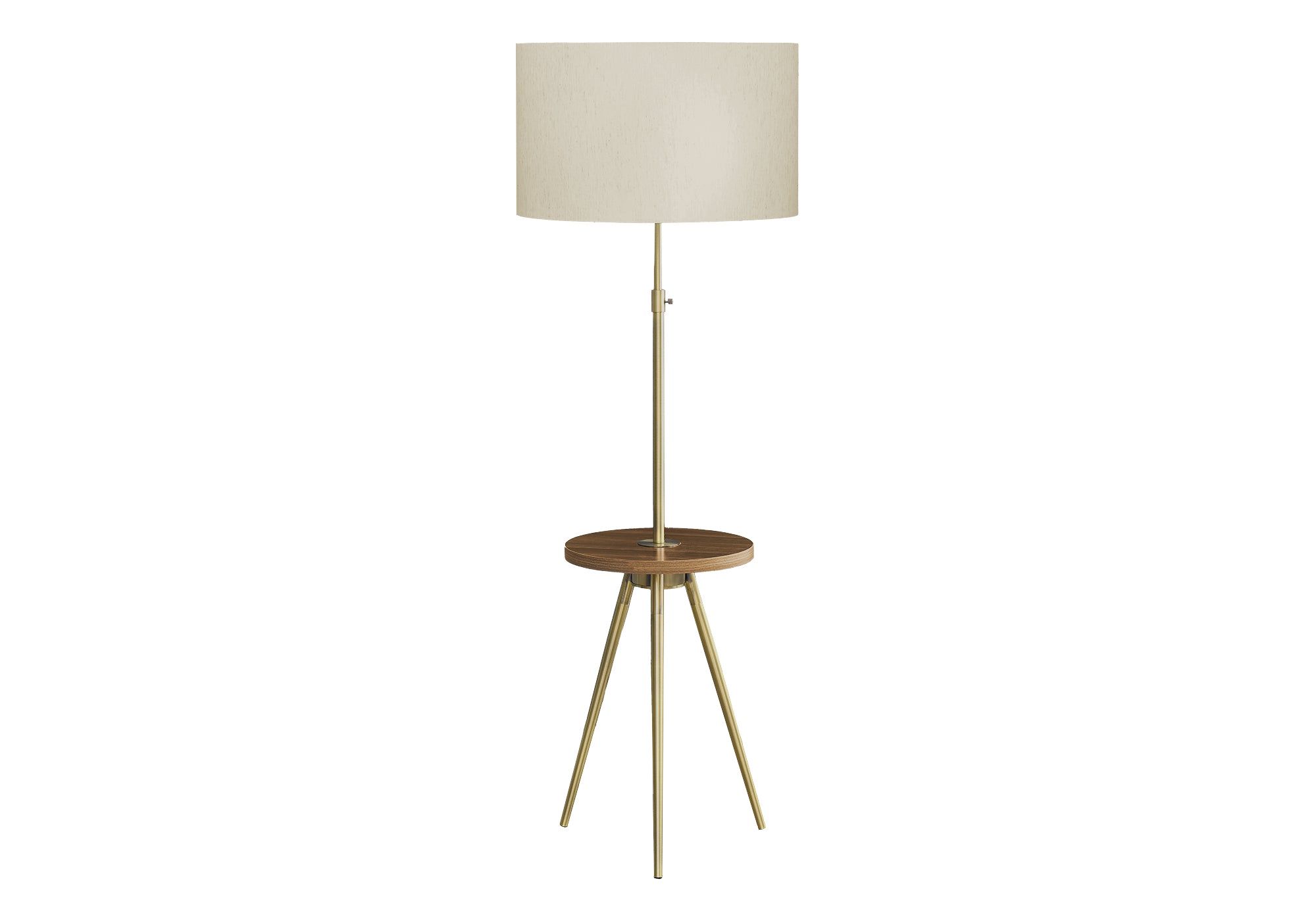 MN-B539746    Lighting, Floor Lamp, 63"H, Gold Metal, Ivory / Cream Shade, Contemporary