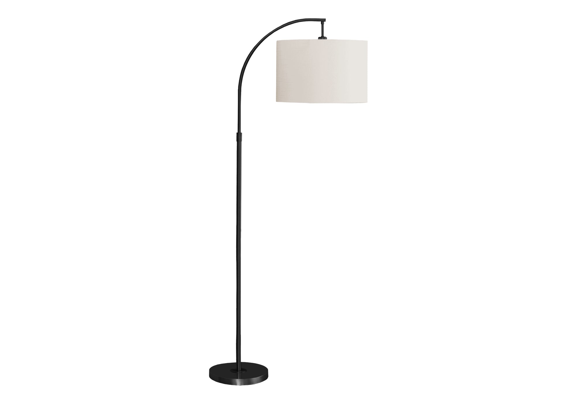 MN-B509749    Lighting, 65"H, Floor Lamp, Black Metal, Ivory / Cream Shade, Contemporary