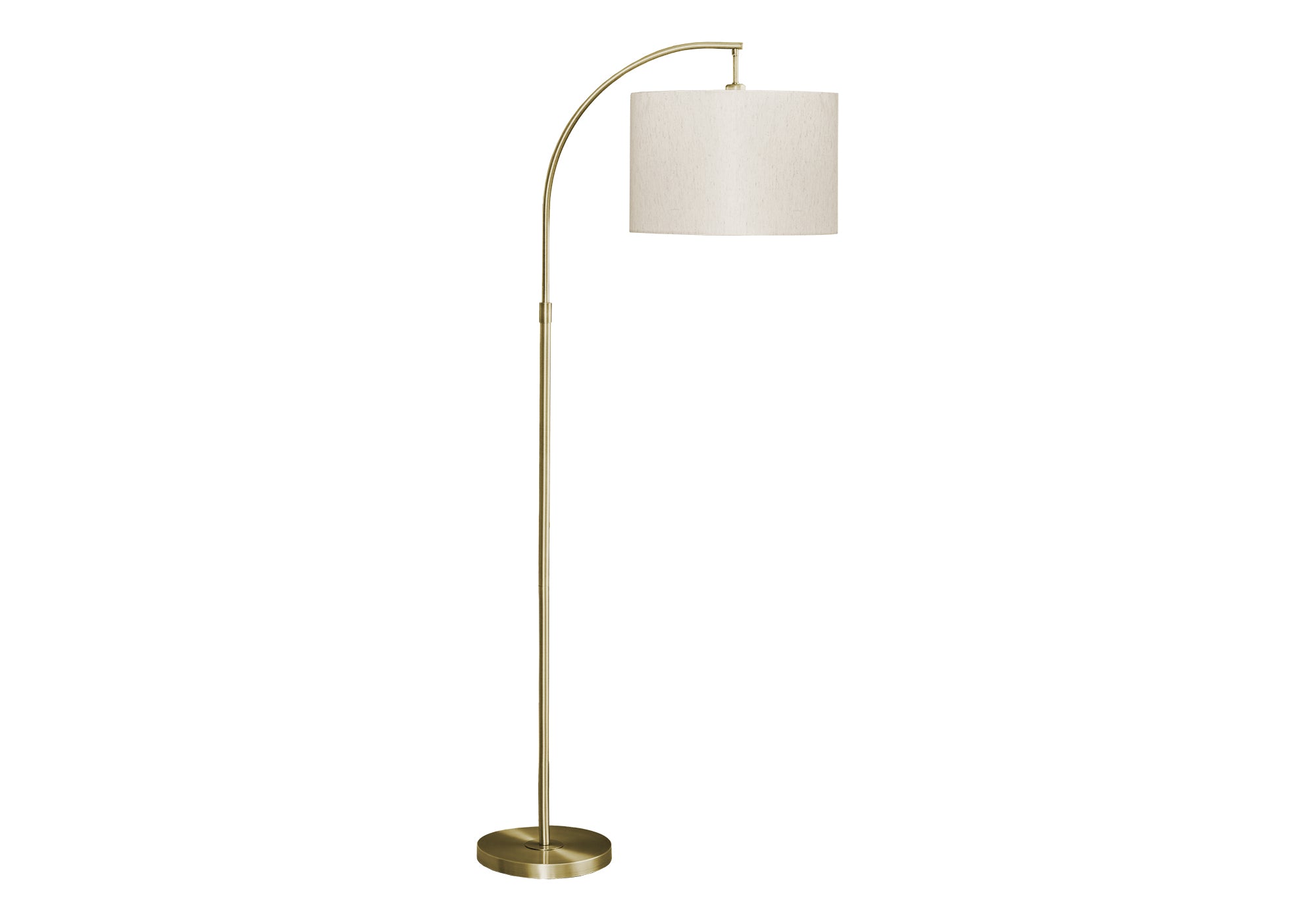 MN-B509750    Lighting, 65"H, Floor Lamp, Brass Metal, Ivory / Cream Shade, Contemporary