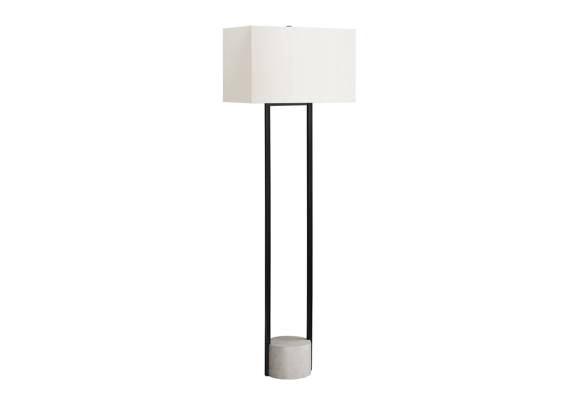MN-399752    Lighting, 62"H, Floor Lamp, Black Metal, Ivory / Cream Shade, Contemporary