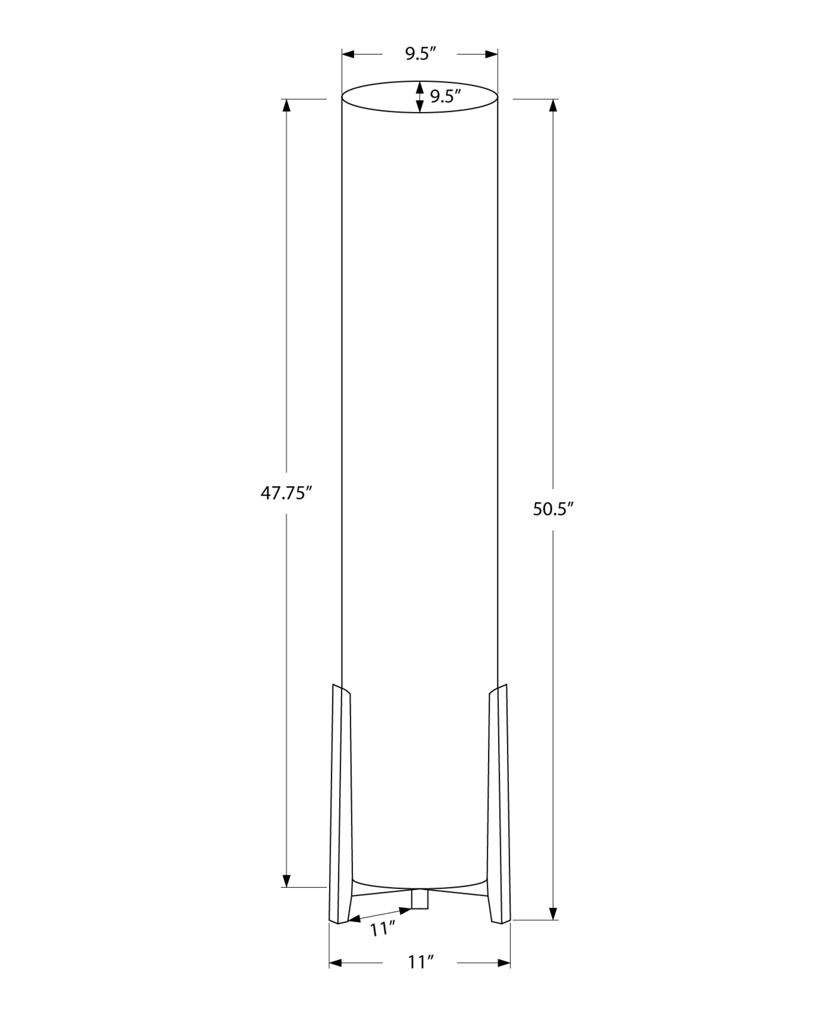 MN-429755    Lighting, 50"H, Floor Lamp, Brown Wood Look, Ivory / Cream Shade, Contemporary